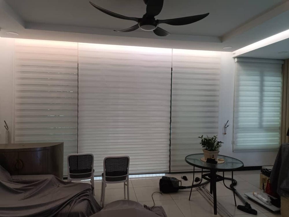 Customer photo review of Tisa Signature Light Filtering Zebra Blinds
