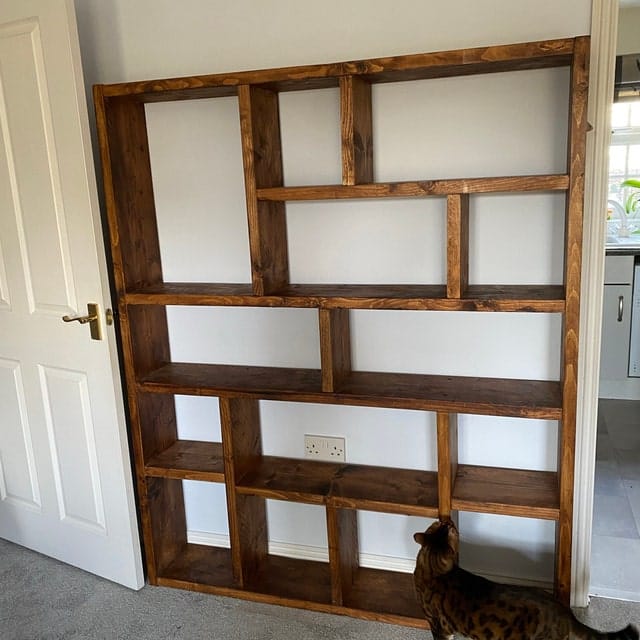 Customer photo review of Reclaimed Wood Bookcase | Rustic Scaffold Shelving Unit | Custom Handmade Timber Bookshelf | Industrial Style Storage Solution -og
