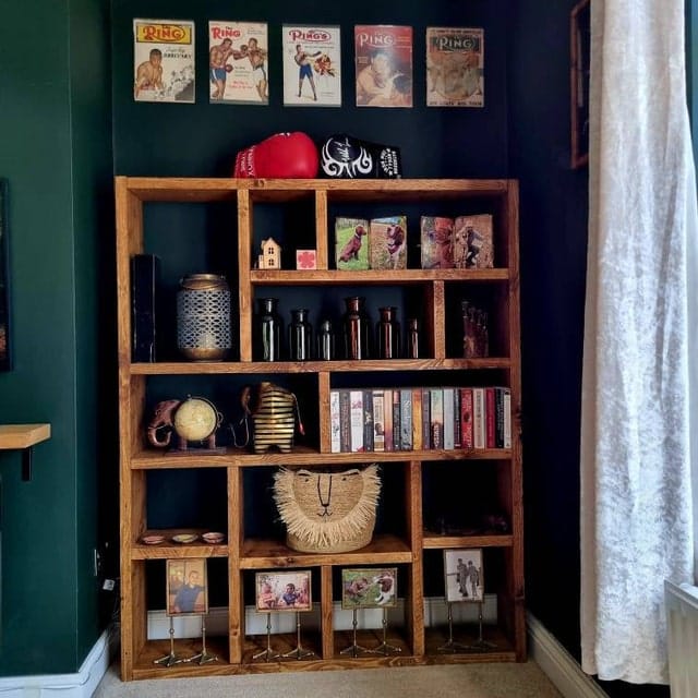 Customer photo review of Reclaimed Wood Bookcase | Rustic Scaffold Shelving Unit | Custom Handmade Timber Bookshelf | Industrial Style Storage Solution -og