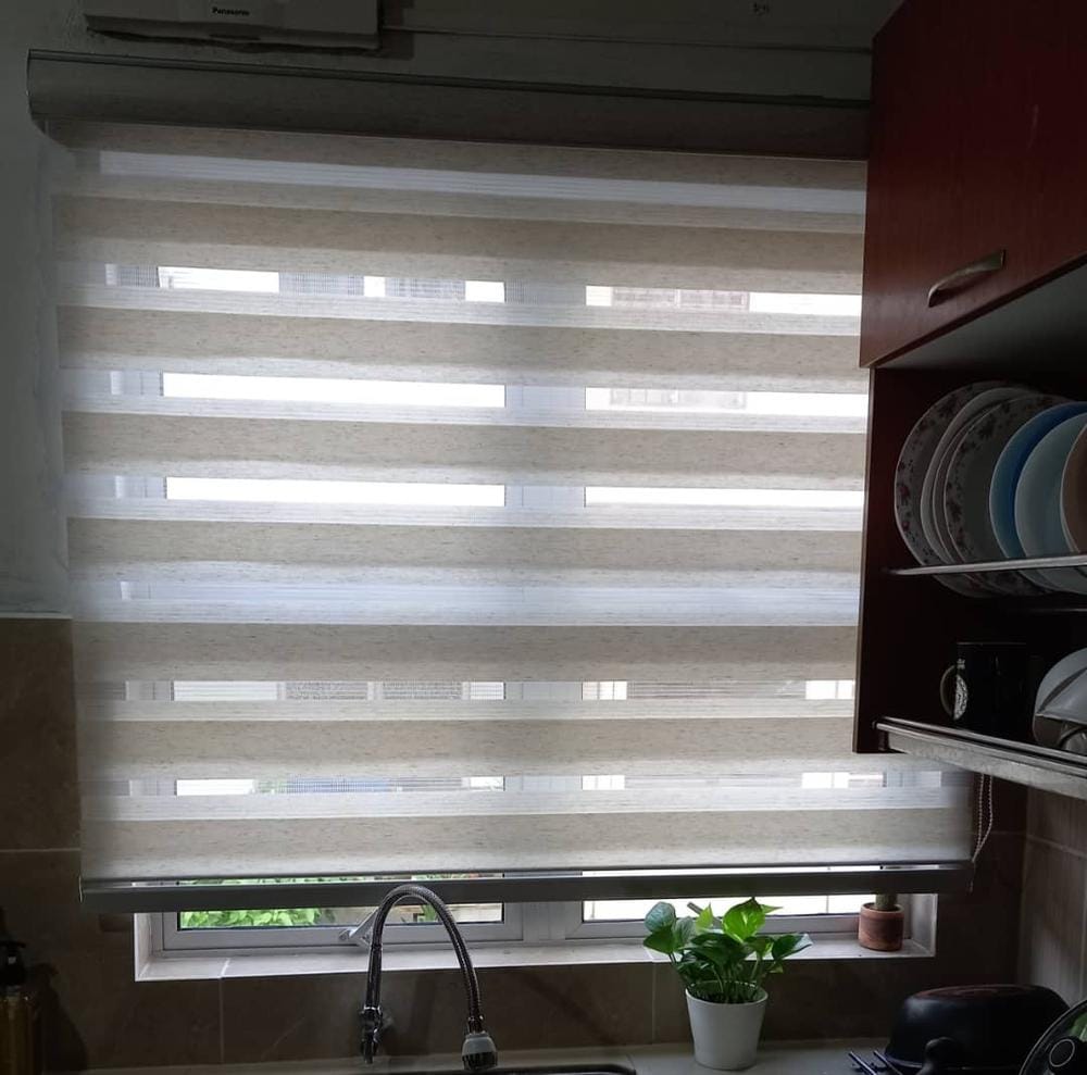 Customer photo review of Tisa Signature Light Filtering Zebra Blinds