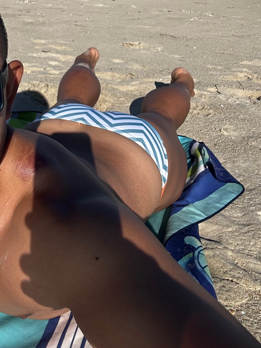 Customer photo review of Men’s Zig Zag Swim Bikini with Removable Pad