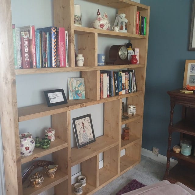 Customer photo review of Reclaimed Wood Bookcase | Rustic Scaffold Shelving Unit | Custom Handmade Timber Bookshelf | Industrial Style Storage Solution -og