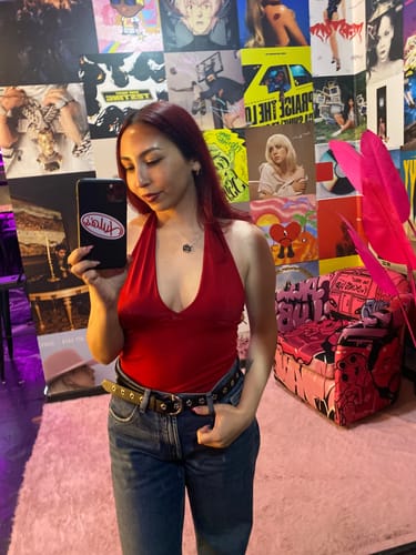 Customer photo review of TOP JULIET ROJO