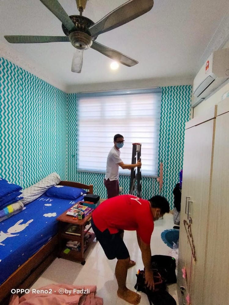 Customer photo review of Tisa Signature Light Filtering Zebra Blinds