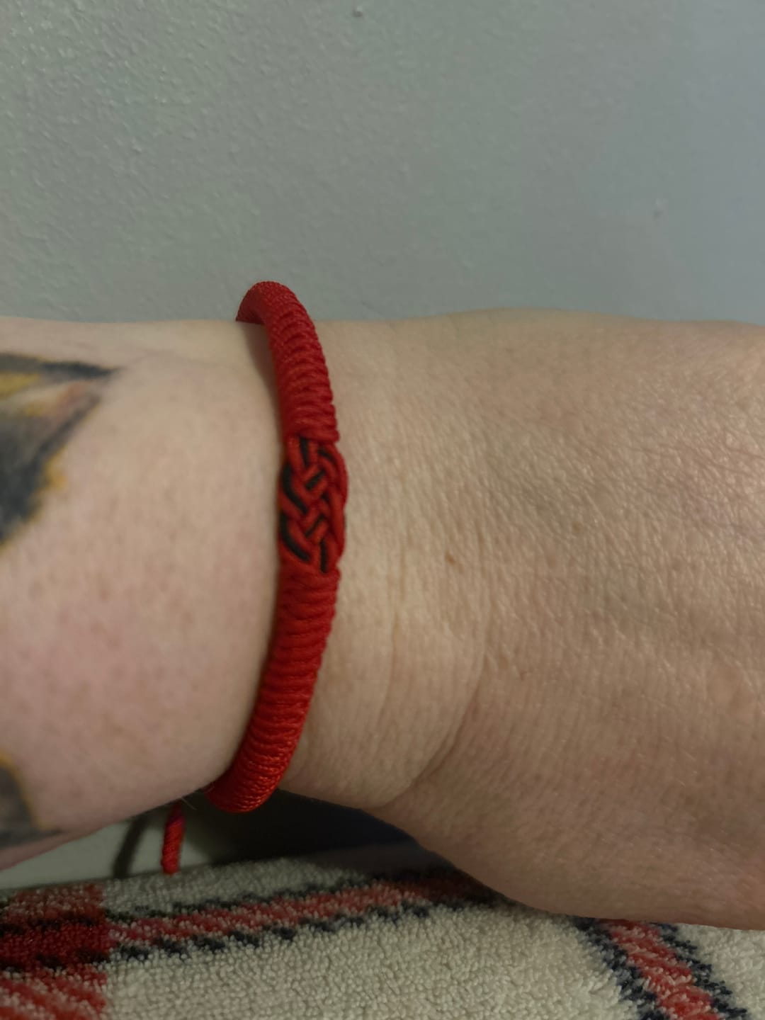Customer photo review of Buddha Stones 2Pcs Tibetan Luck Chinese Knot Protection String Bracelet