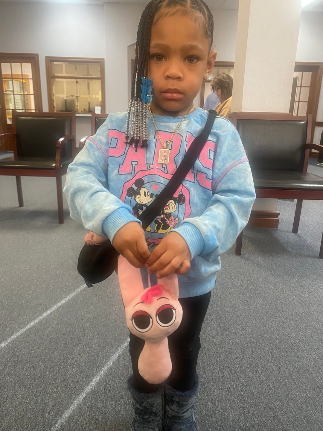 Customer photo review of Kids Iced Photo Pendant w/ Rope Chain
