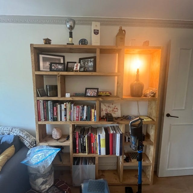 Customer photo review of Reclaimed Wood Bookcase - Rustic Shelving Unit | Handmade Bookshelf | Storage Solution - og