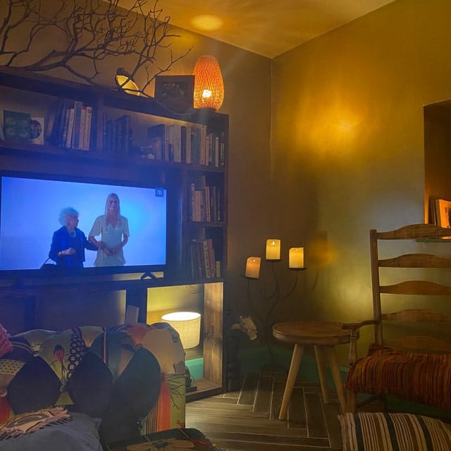 Customer photo review of Reclaimed Wood Bookcase | Rustic Scaffold Shelving Unit | Handmade Timber Bookshelf | TV Stand & Media Console Options | Unique Custom Dimensions - tvog