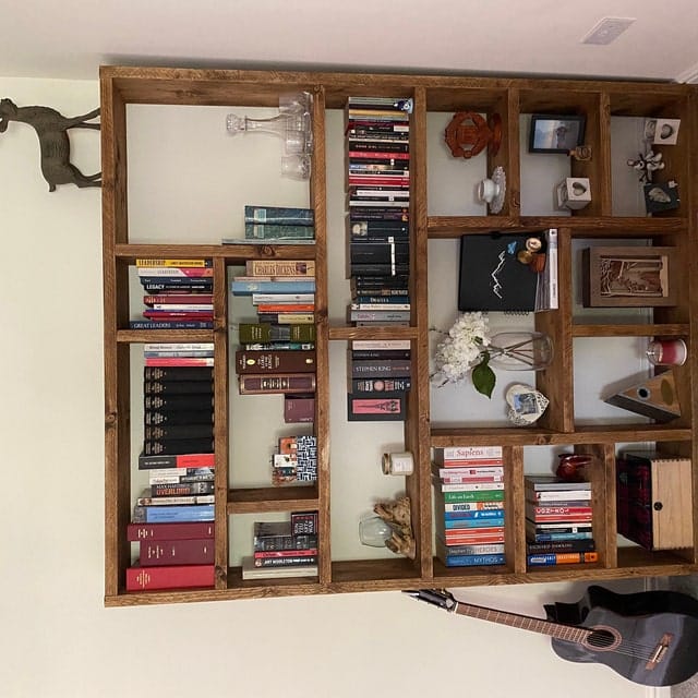 Customer photo review of Reclaimed Wood Bookcase - Rustic Shelving Unit | Handmade Bookshelf | Storage Solution - og