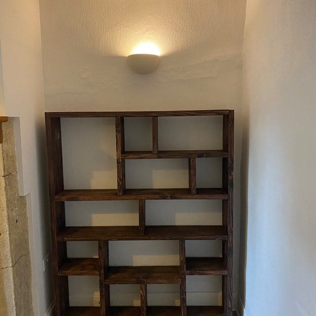 Customer photo review of Reclaimed Wood Bookcase | Rustic Scaffold Shelving Unit | Custom Handmade Timber Bookshelf | Industrial Style Storage Solution -og