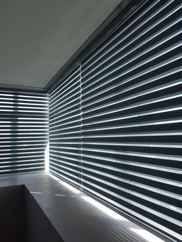 Customer photo review of Tisa Signature Light Filtering Zebra Blinds