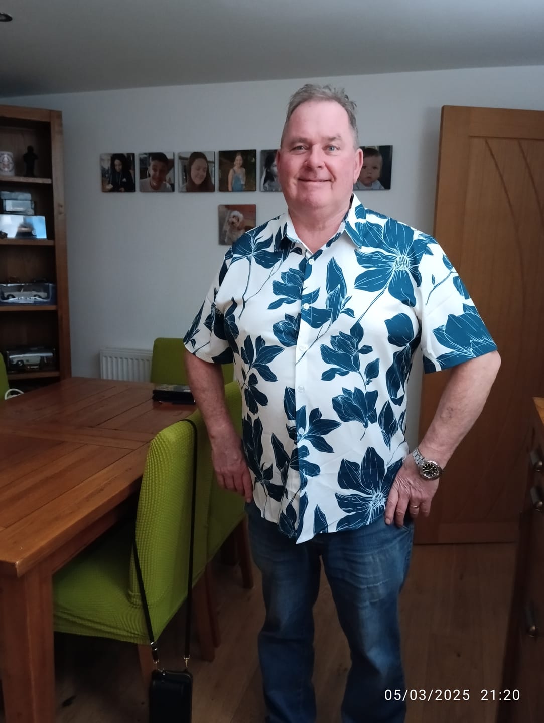 Customer photo review of Men's Summer Casual Floral Button Up Short Sleeve Holiday Cool Beach Shirt