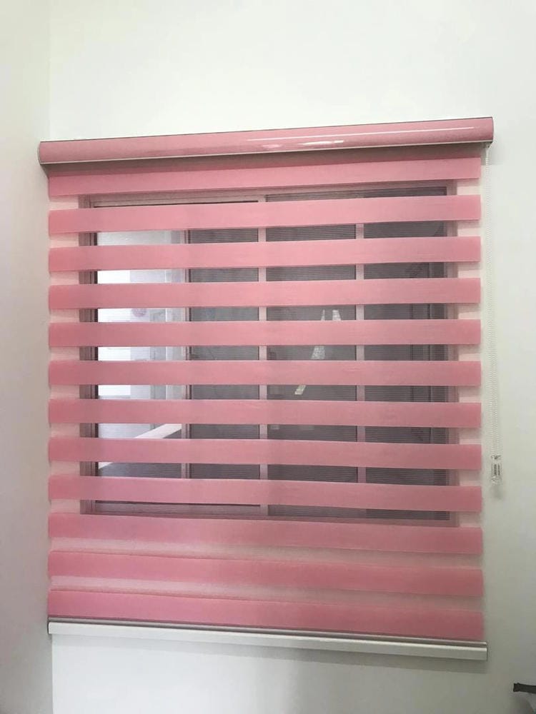Customer photo review of Tisa Signature Light Filtering Zebra Blinds