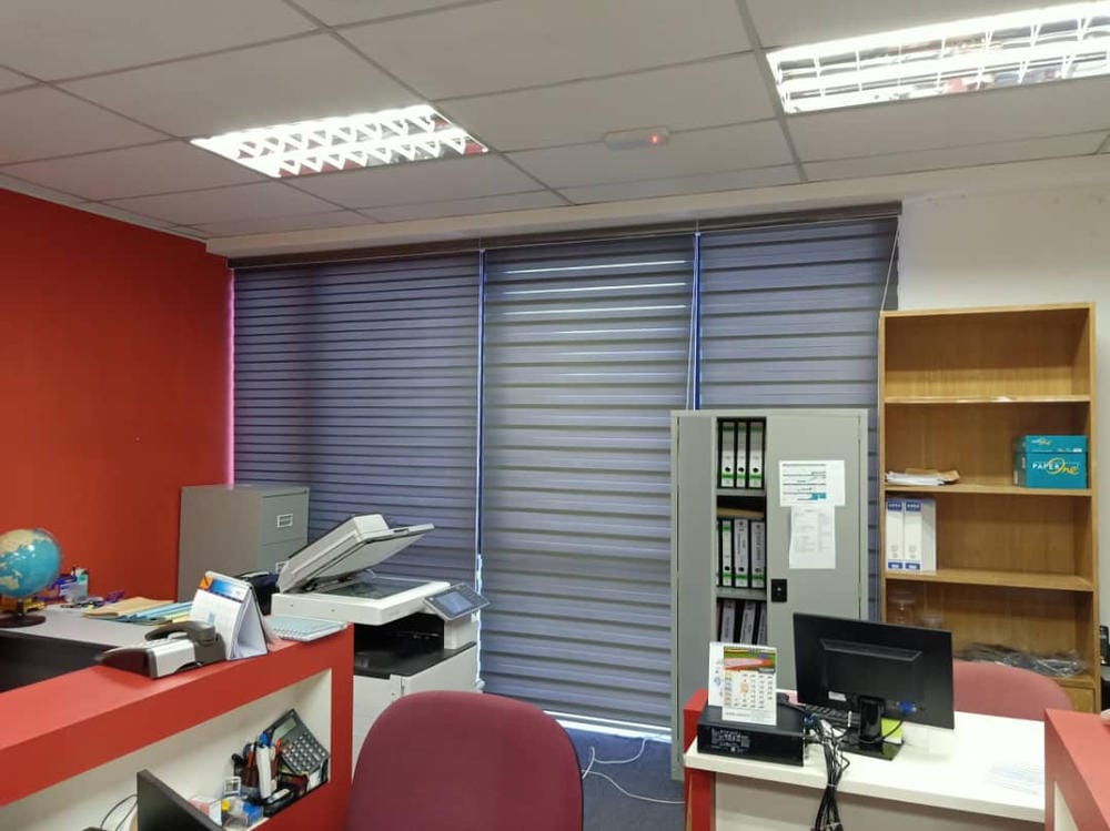 Customer photo review of Tisa Signature Light Filtering Zebra Blinds
