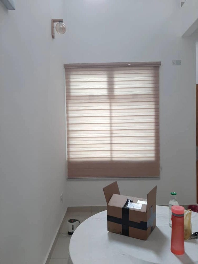 Customer photo review of Tisa Signature Light Filtering Zebra Blinds