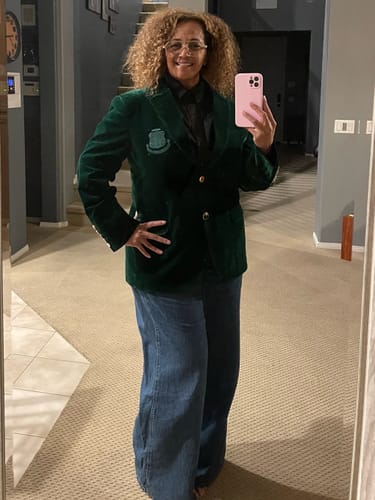 Customer photo review of AKA Velvet Blazer