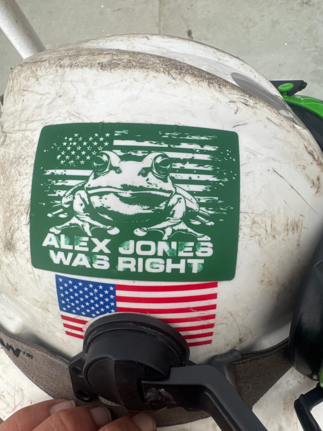 Customer photo review of Alex Jones Was Right Decal