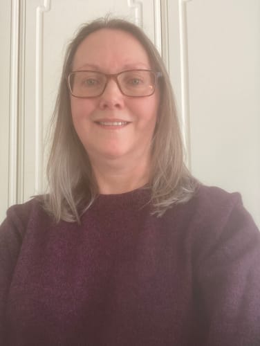 Customer photo review of Magenta and Black Marl Cashmere Crew Neck Jumper Large