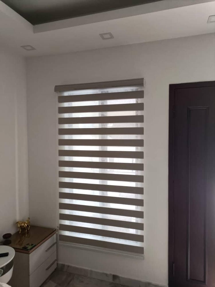 Customer photo review of Bali Classic Blackout Zebra Blinds