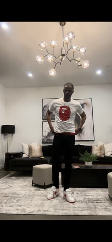 Customer photo review of Bape 30th Anniversary Tee White/Red