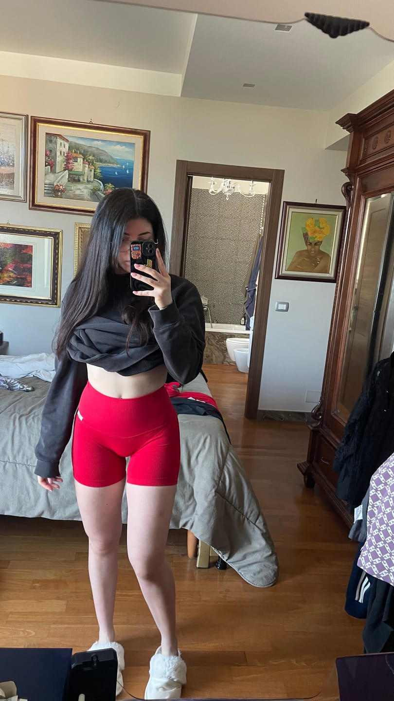 Customer photo review of Shorts CALIPSO Rosso Lampone Costine