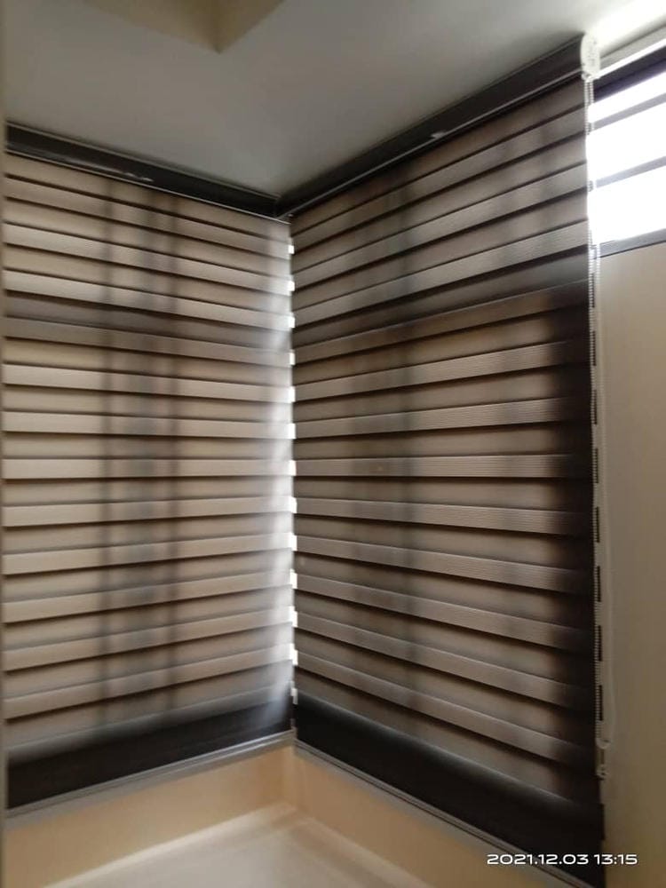 Customer photo review of Tisa Signature Light Filtering Zebra Blinds