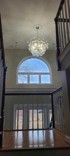 Customer photo review of Modern Decorative Swirled Glass Cluster Bubble Chandelier