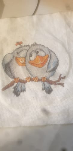 Customer photo review of Kreuzstich - Krähen | 15x15 cm