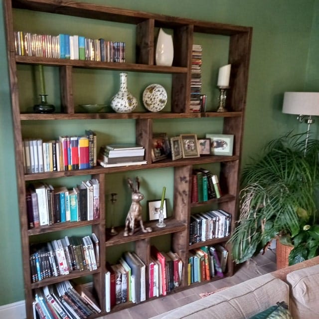 Customer photo review of Reclaimed Wood Bookcase | Rustic Scaffold Shelving Unit | Custom Handmade Timber Bookshelf | Industrial Style Storage Solution -og