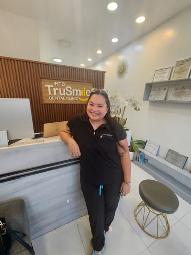 Customer photo review of Zip-Up Polo MoveTech® Scrub Top - Women / So Black