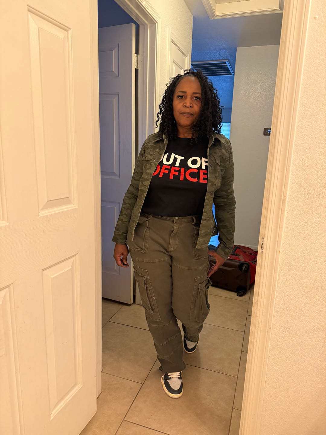 Customer photo review of Out of Office Black Unisex T-Shirt