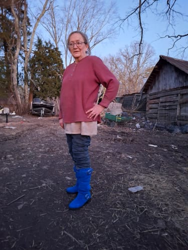 Customer photo review of 🎄Last day 49% Off❤️ Women's Solid Color Trendy Boots, Buckle Belt Pull On Chunky Heel High Knee Boots, Winter Round Toe Slouchy Boots