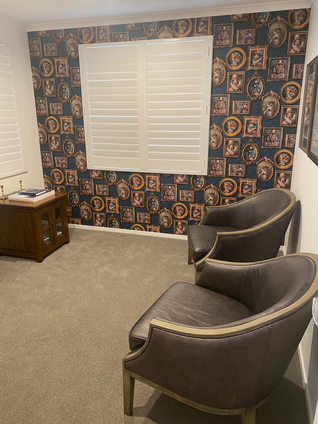 Customer photo review of Regal Beasts - Whimsical Animal Wallpaper - Charcoal