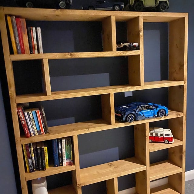 Customer photo review of Reclaimed Wood Bookcase | Rustic Scaffold Shelving Unit | Custom Handmade Timber Bookshelf | Industrial Style Storage Solution -og