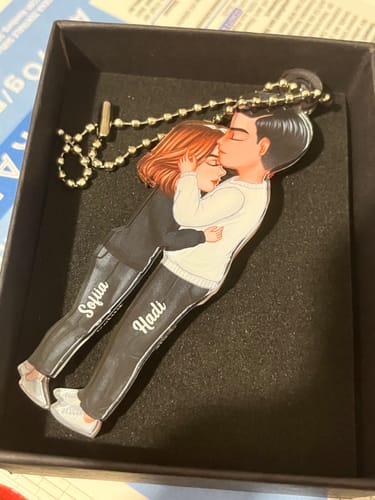 Customer photo review of Hugging Each Other, Kissing Couples - Personalized Ornament