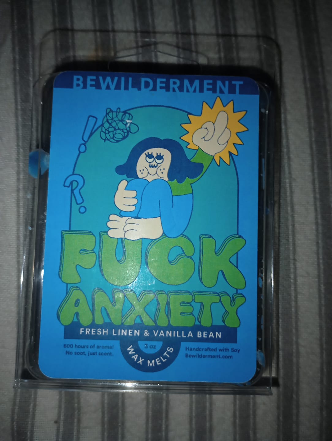 Customer photo review of F*ck Anxiety Wax Melts
