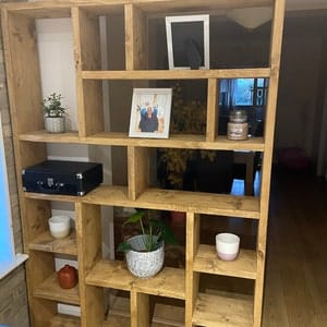 Customer photo review of Reclaimed Wood Bookcase - Rustic Shelving Unit | Handmade Bookshelf | Storage Solution - og
