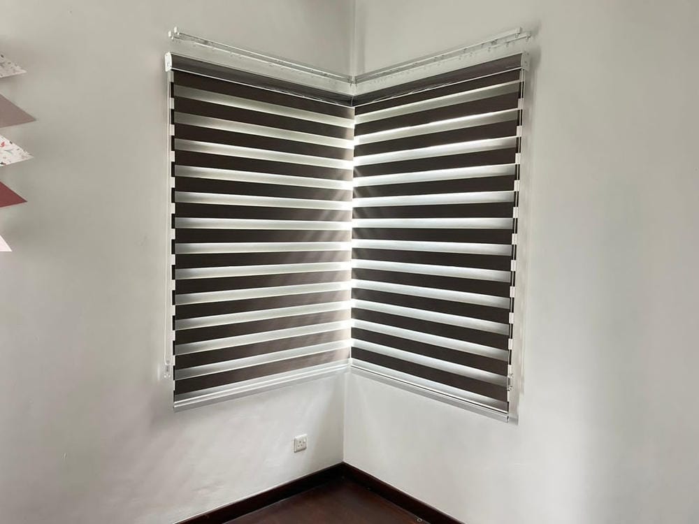 Customer photo review of Bali Classic Blackout Zebra Blinds