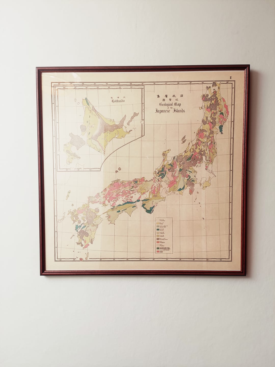 Customer photo review of Rare Geological Map of Japan by Fesca & Harada, 1885: First Geological Map, Detailed Legend, Pioneering Cartography