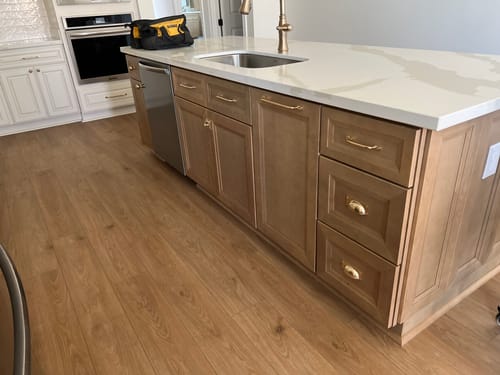 Customer photo review of Serene Cabinet Pulls - Unlacquered Brass Polished