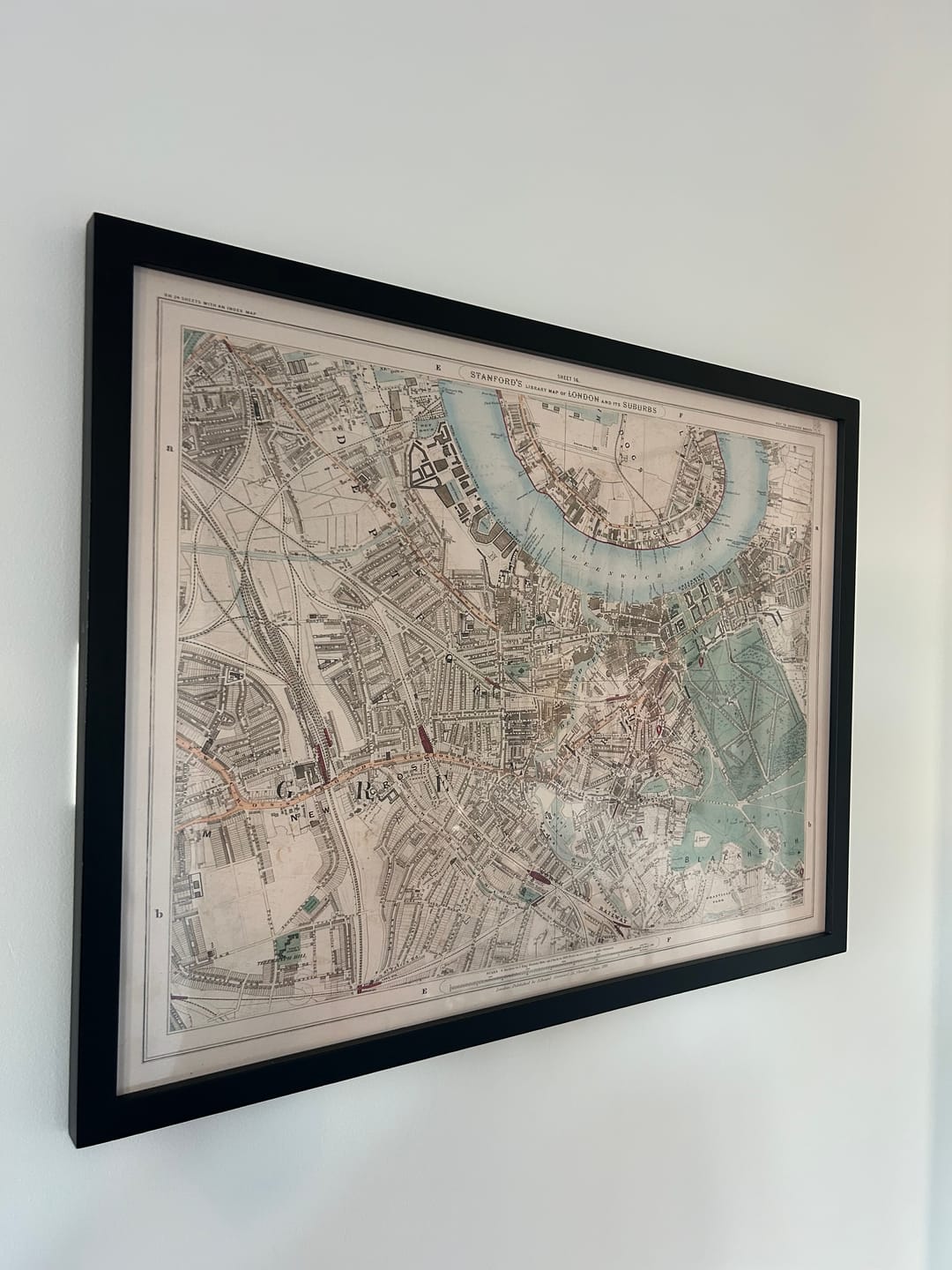 Customer photo review of Old Colour Map of South London in 1891 - Greenwich, Deptford, New Cross, Telegraph Hill, Blackheath - SE8, SE14, SE10 SE4 SE13