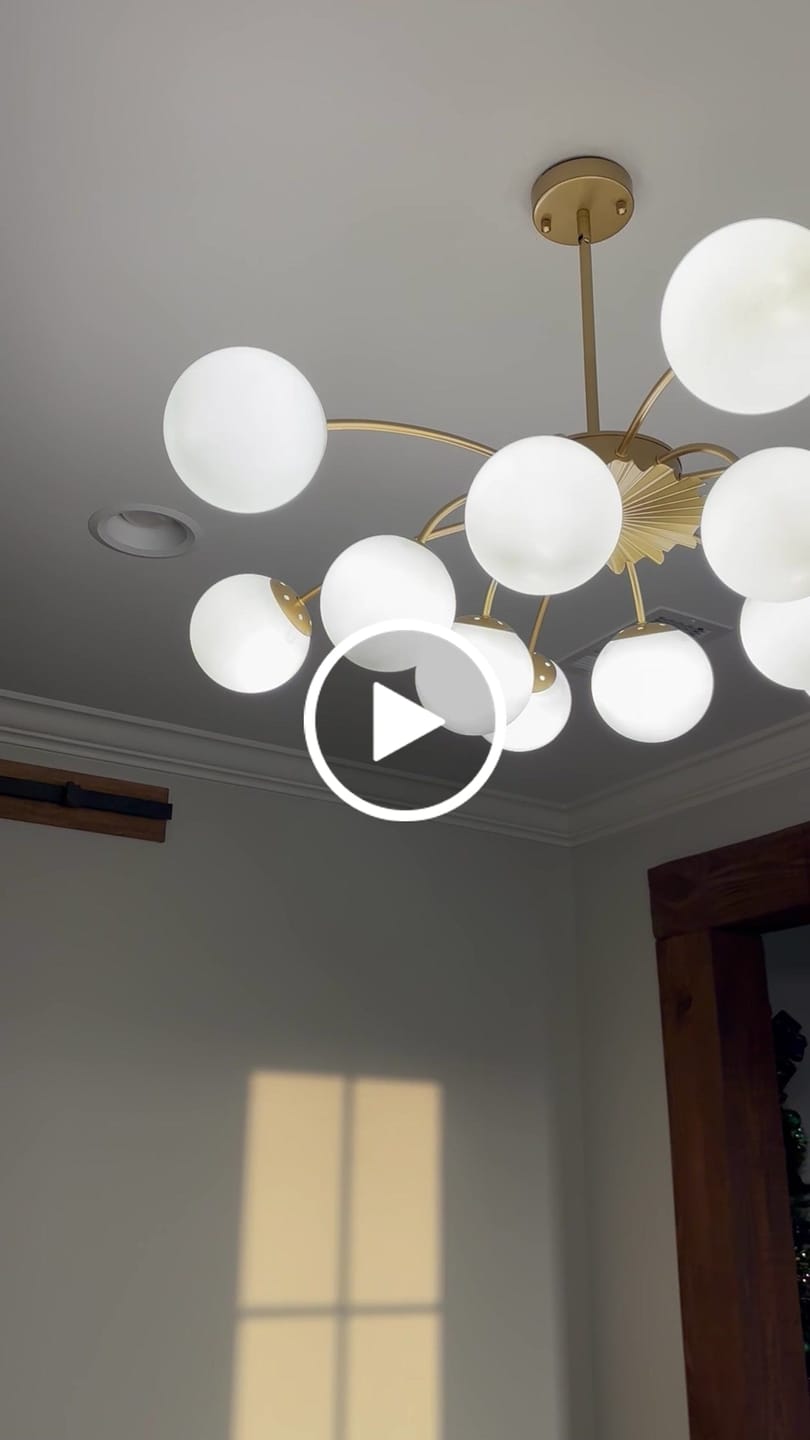 Customer video review of Blossom 12-Light Opal Glass Bubble Semi Flush Chandelier