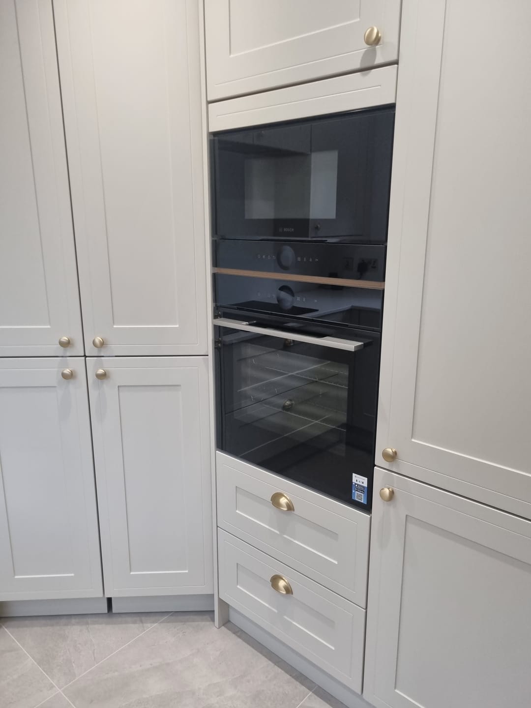 Customer photo review of Shropshire Brushed Satin Brass Cupboard Handles | Lacquered