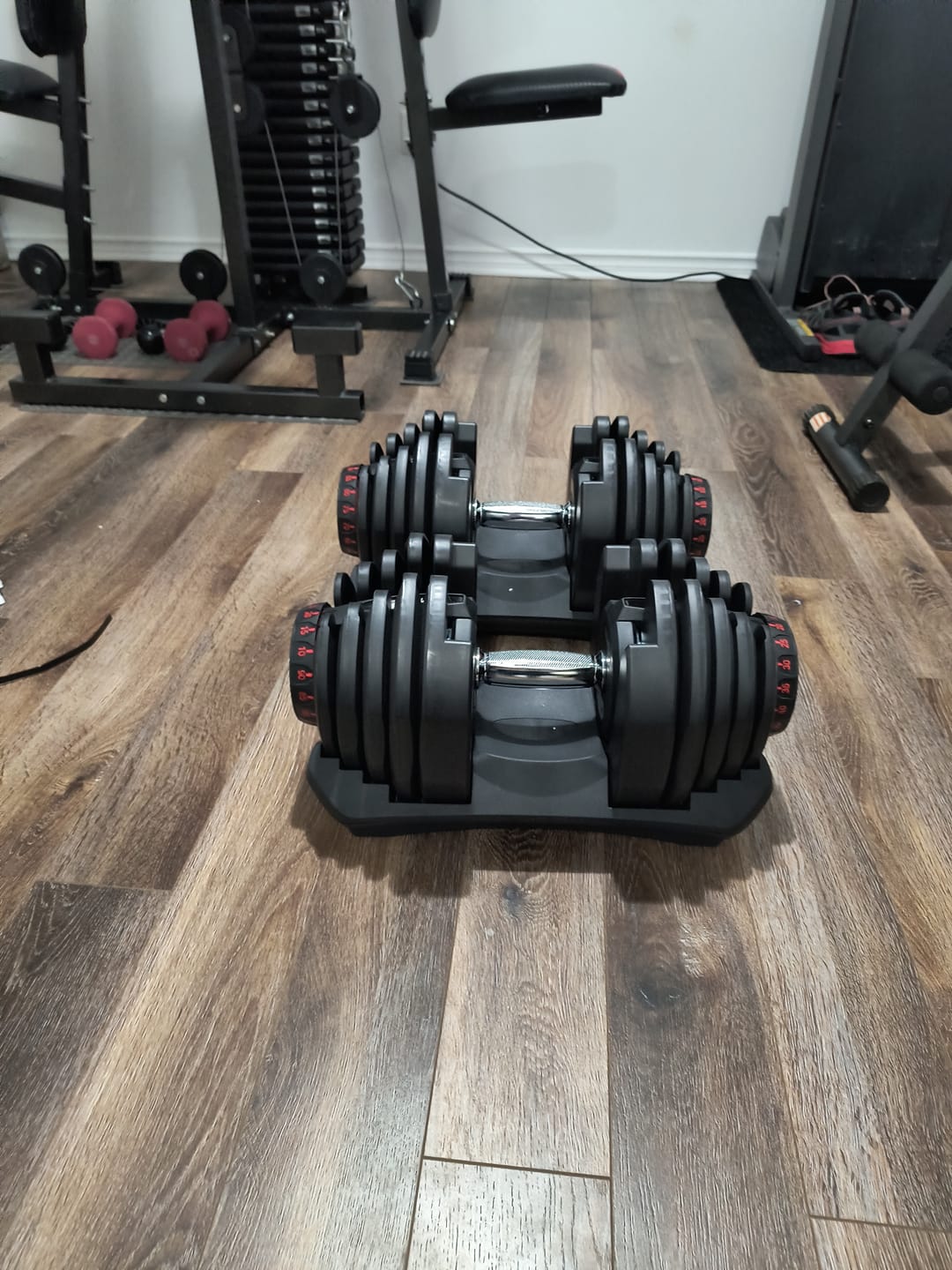 Customer photo review of Ensemble de 2 Haltères Ajustables (10 à 90lb)