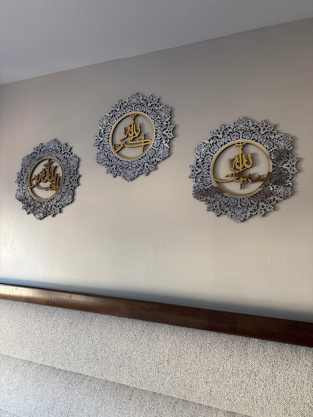 Customer photo review of Allah (SWT) name Islamic Wall Clock With Latin Numbers