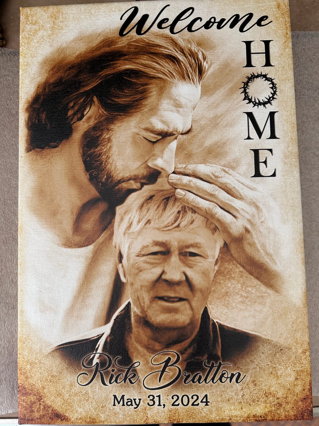 Customer photo review of Custom Canvas Prints, God Sympathy Gifts, Jesus Memorial Gift, Remembrance Gifts, Bereavement Gift, Welcome Home Jesus Canvas