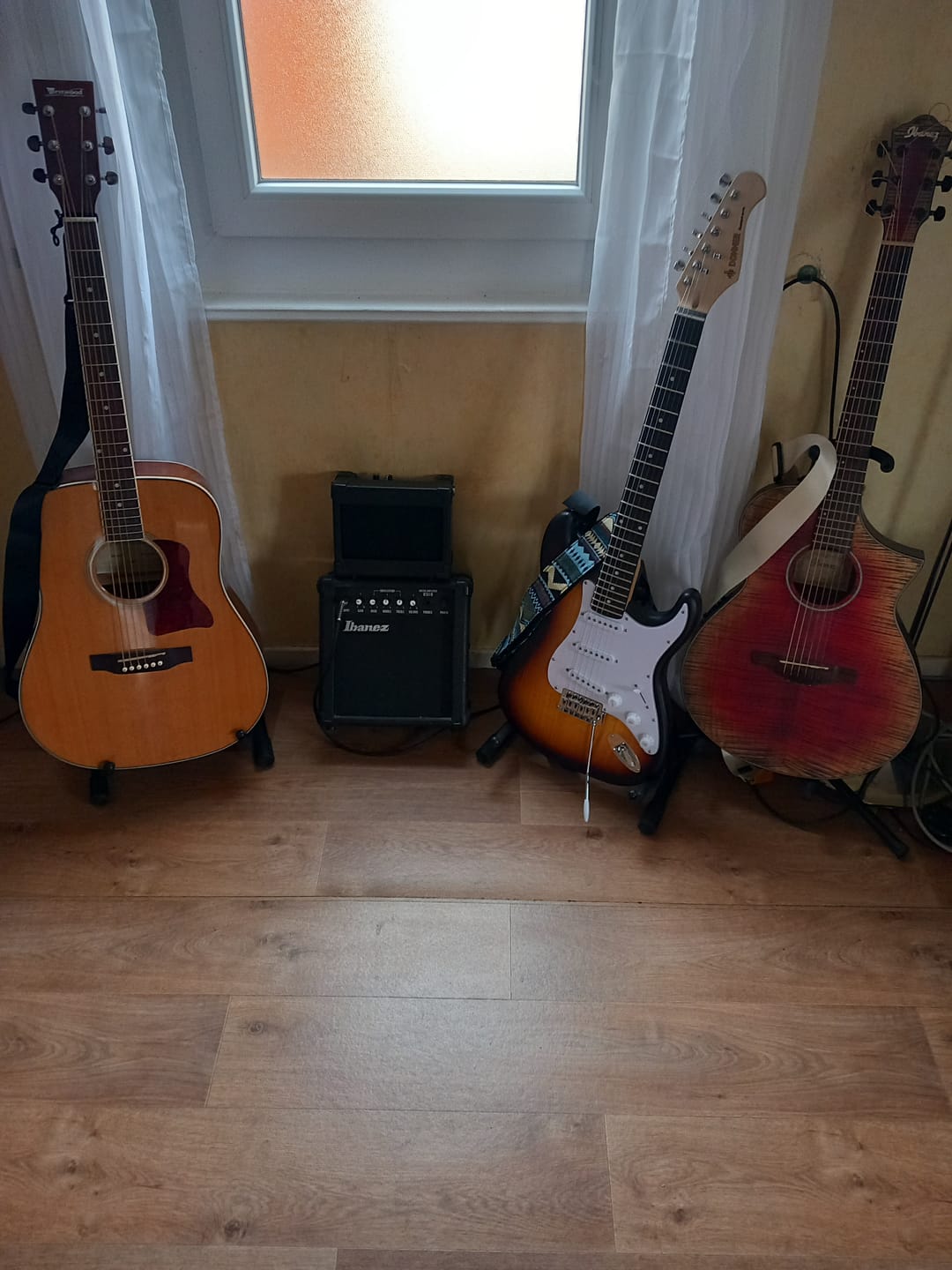 Customer photo review of Kit de guitare électrique Donner DST-80 39 pouces mat givré ST avec amplificateur