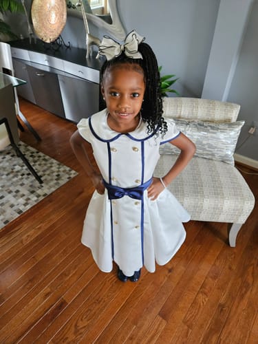 Customer photo review of Girl Formal Princess Dresses Baby Girl White Elegant Button Birthday Party Dress