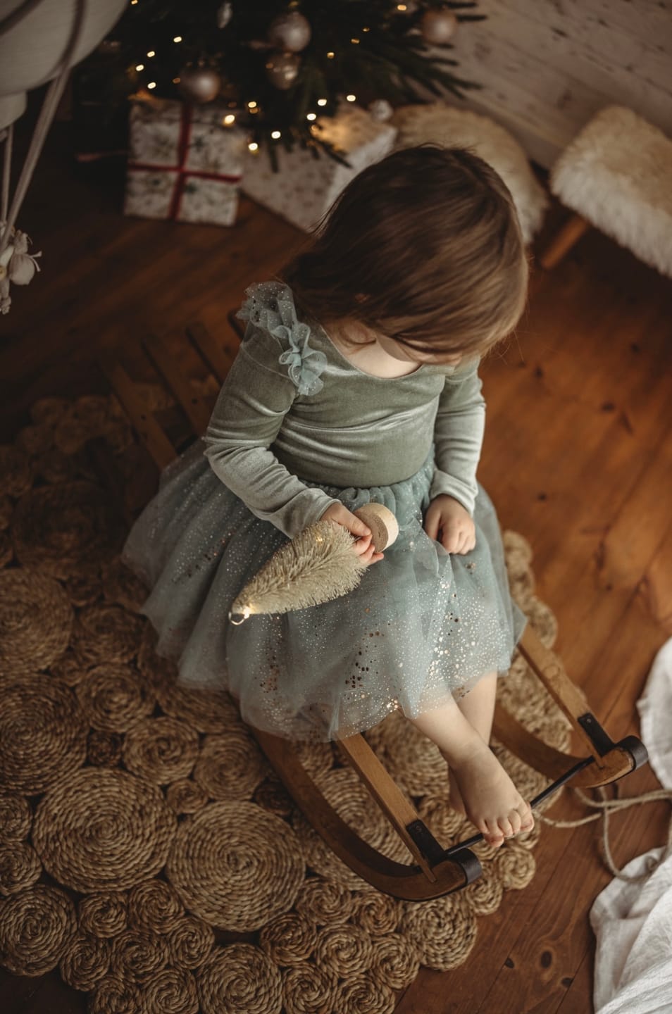 Customer photo review of Velour Ballerina Dress - Sage (FINAL SALE)