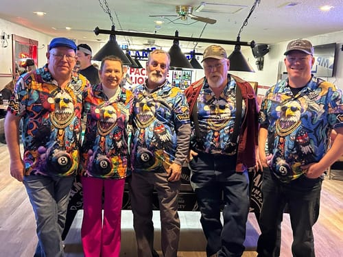 Customer photo review of Maxcorners Ball 8 Funny Eagle Graffiti Billiard Jersey Multicolor Options Personalized Name, Team Name 3D Polo Shirt